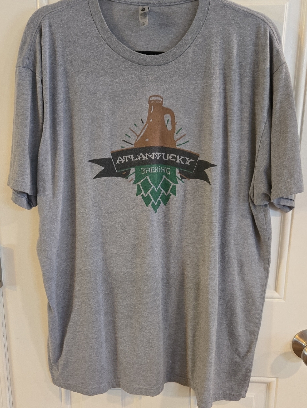 Next Level Apparel Grey Graphic Brew Growler Tee